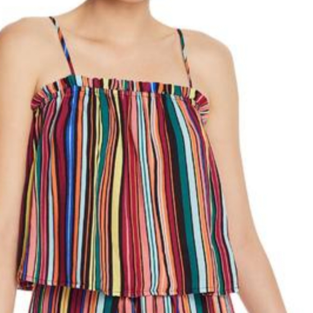 Aqua Striped Crop Top